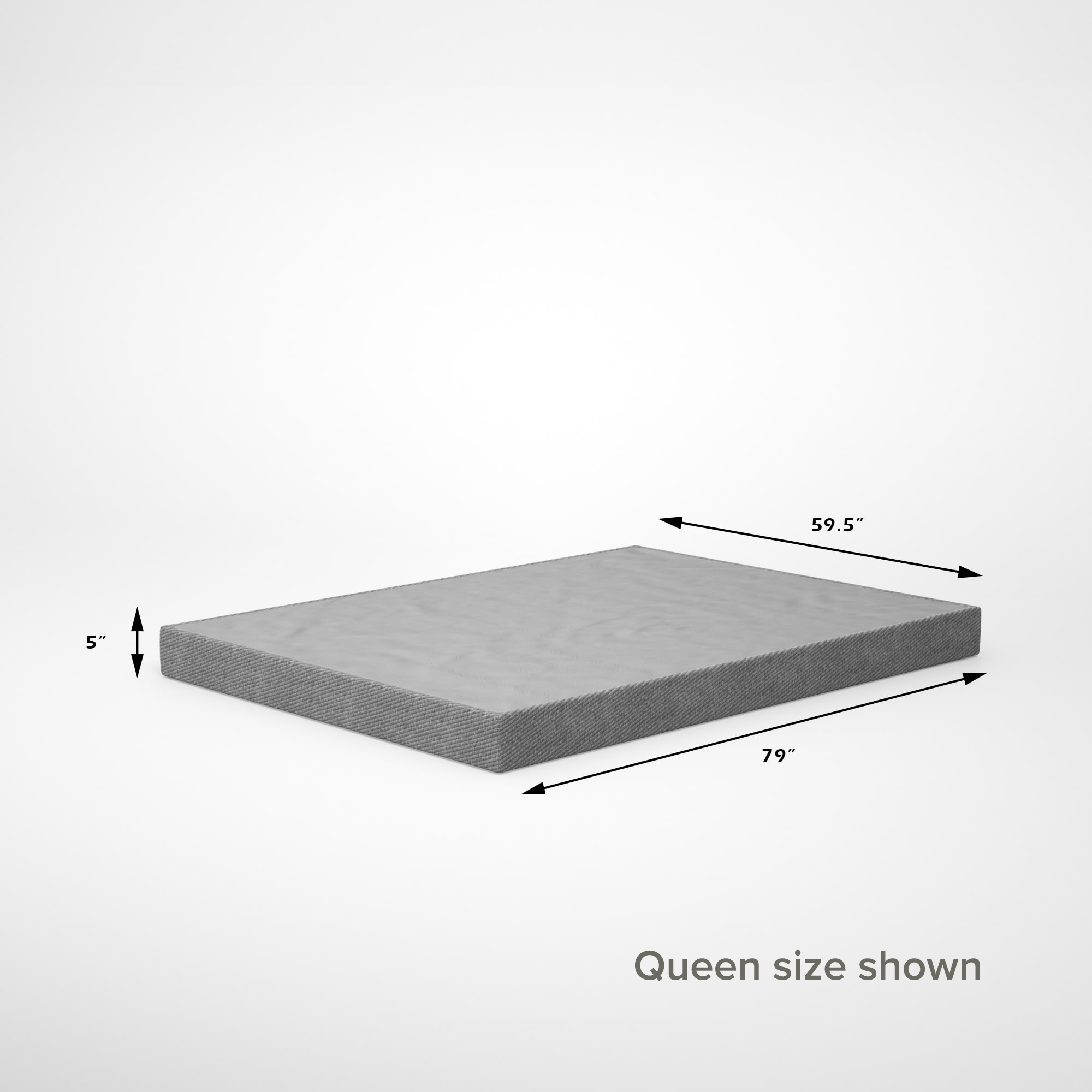 Smart Metal Box Spring 5 inch grey queen size dimensions