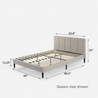 Maddon Upholstered Platform Bed Frame beige queen size dimensions
