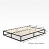 10 inch Joseph metal platforma bed frame queen size dimensions