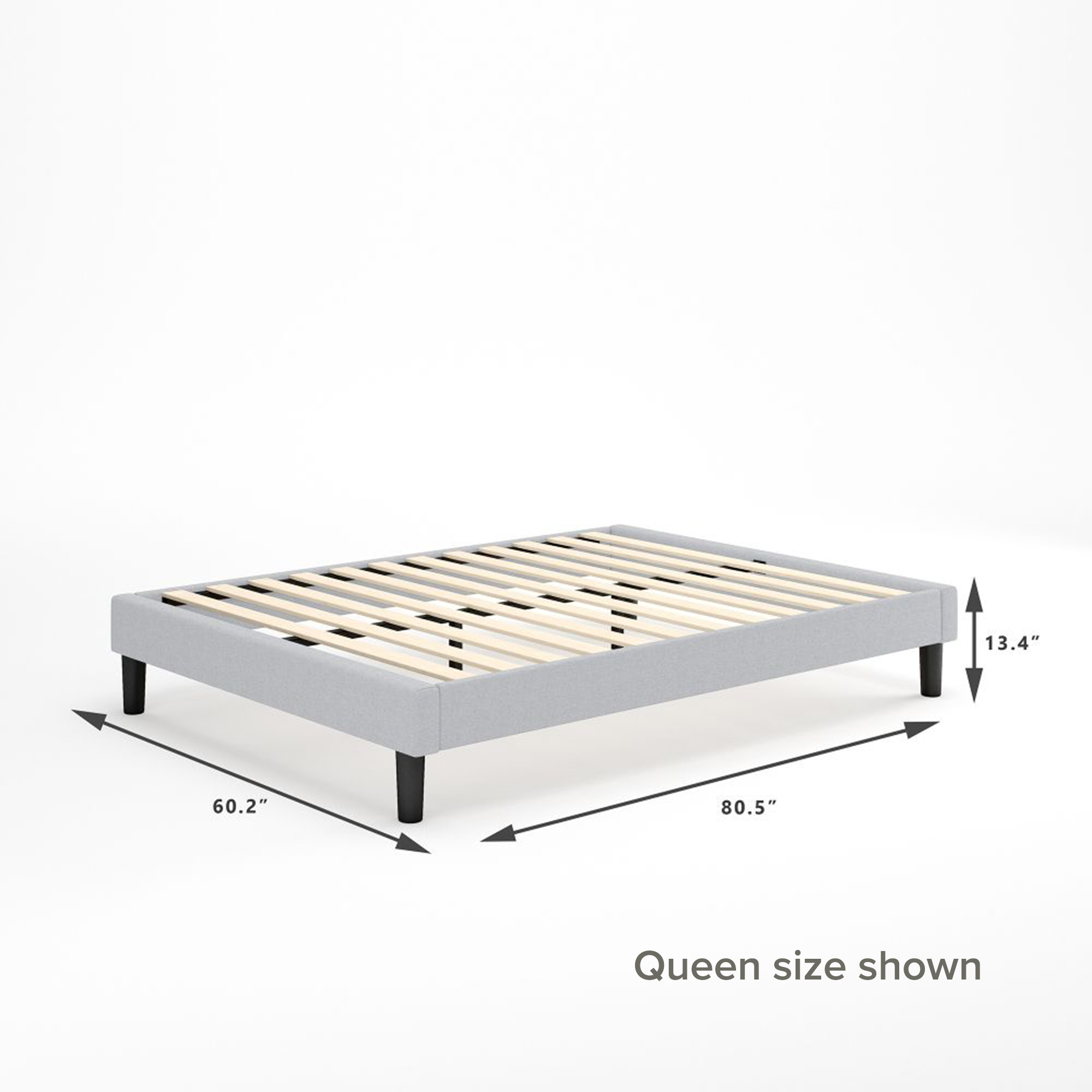 Curtis Upholstered Platform bed frame Dimensional queen size